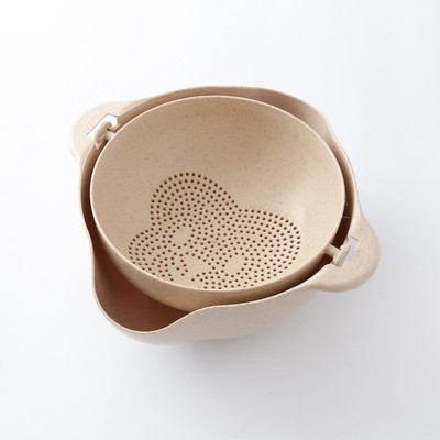 雙層瀝水籃洗水果神器淘米器 菜籃子客廳創意廚房家用水果盤批發