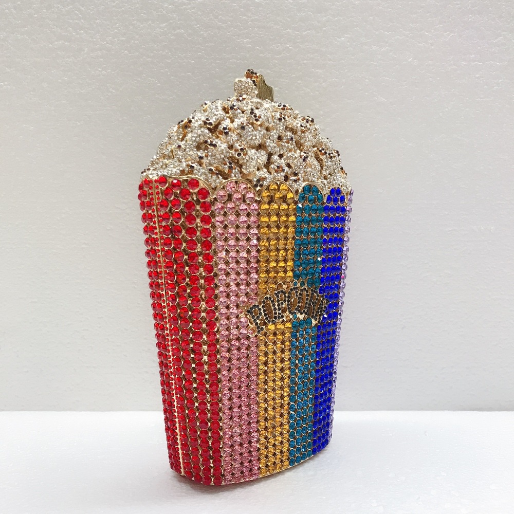 Túi clutch nữ đính kim cương dạ hội Popcorn Clutch — Màu đỏ, Màu xanh lam, Màu đen, Bảy màu chi tiết 9