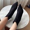 Euramerican autumn and winter， new style sequins， Kwai Hei， heel and short boots， high heels， single shoes， pointed boot