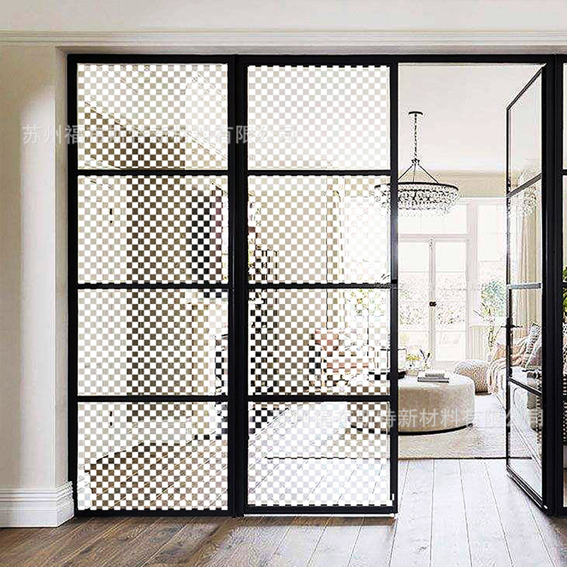 厂家批发圣姆装饰膜白方格棋子格系列办公室家居移门橱窗玻璃贴纸