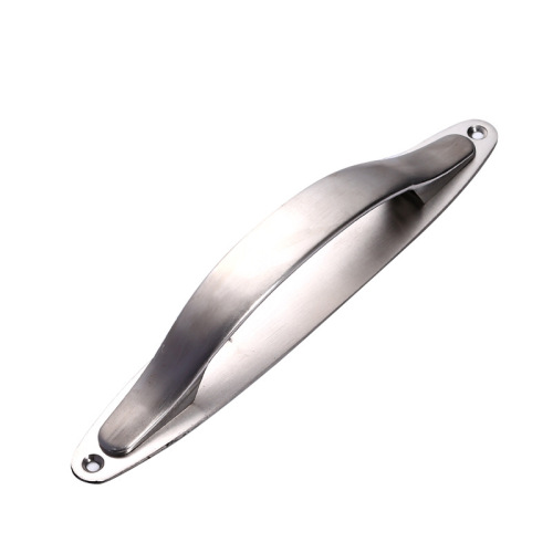 High-end surface-mounted hidden installation thick plate bar-shaped stainless steel handle pull handle for kitchen cabinets, liquor cabinets, wardrobe door curved door handle
