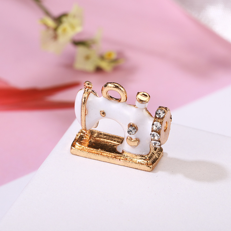 10 Pcs/package Simple Style Sewing Machine Alloy Enamel Inlay Jewelry Accessories display picture 6