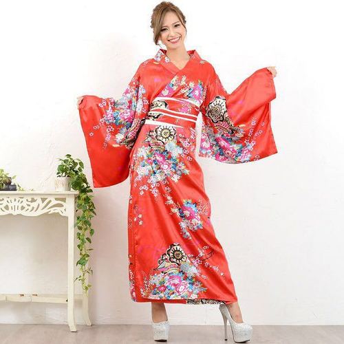 Traditional Japanese women dress bathrobe anime show photo suit kimono stage clothing pictures