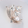 Pin from pearl, high-end brooch, clothing lapel pin, accessory, Korean style, flowered