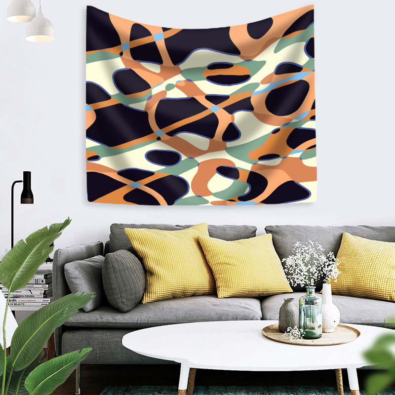 原创设计抽象INS几何挂布 背景布床头卧室挂毯个性出租房挂毯批发