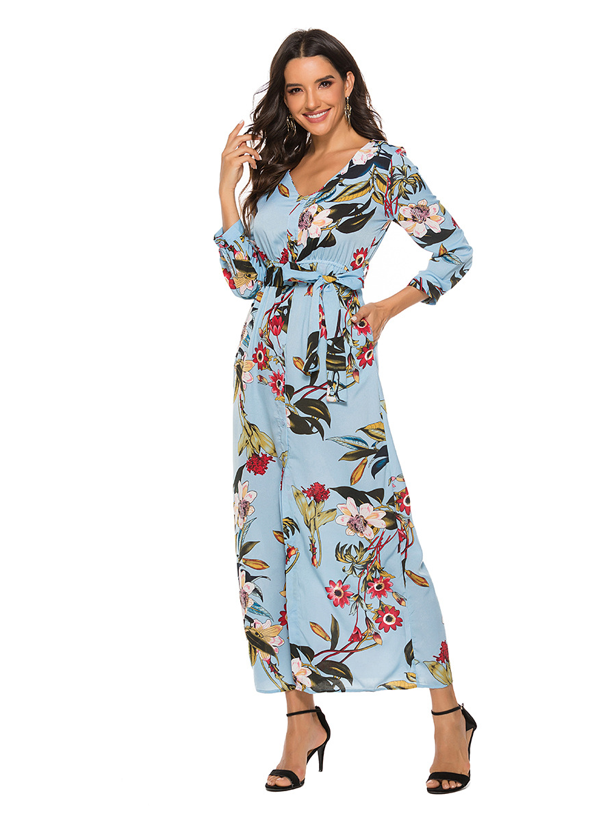 long bohemian slit long sleeve dress NSAL10202