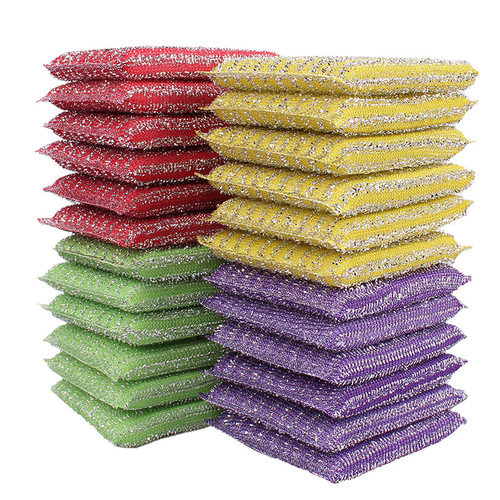 Dishwashing sponge household thickened double-sided steel wool non-stick kitchen scouring pad magic scrubbing bowl scrubbing king