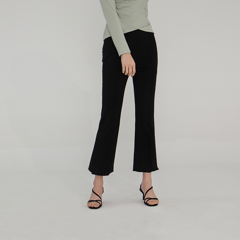 [Xi Yue]Designers Women 2021 Spring and autumn payment Self cultivation Versatile Split ends Solid Bell-bottoms Casual pants