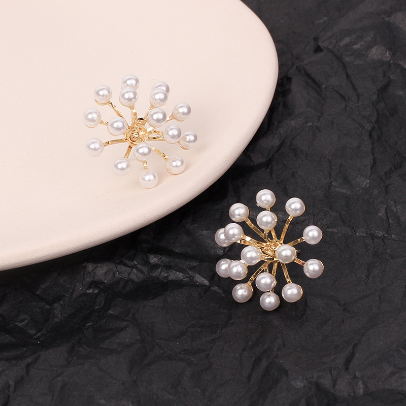 S925 Silver Needle Korean Simple Pearl Flower Fashion Earrings Wholesale Nihaojewelry display picture 7