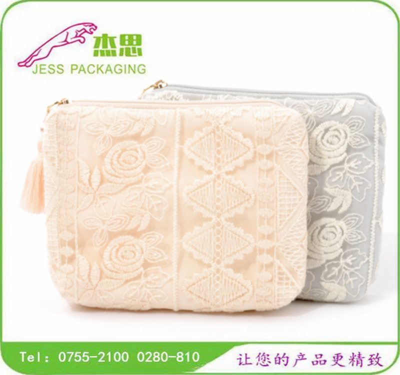 设计新款蕾丝化妆包流苏拉链包手机包零钱包价格优惠