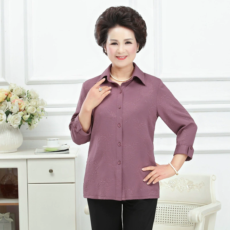 Женская летняя рубашка с восемью рукавами для бабушки, для среднего и пожилого возраста, эластичный Топ с восемью рукавами, Летний Тонкий кардиган, особенное пальто, 2020