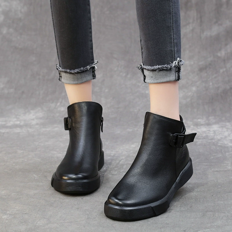 Осенне-зимние Британские женские ботинки со взрывами, короткие сапоги из натуральной кожи, подходящие ко всему Ботинки Martin, маленькие одиночные сапоги из воловьей кожи с верхним слоем