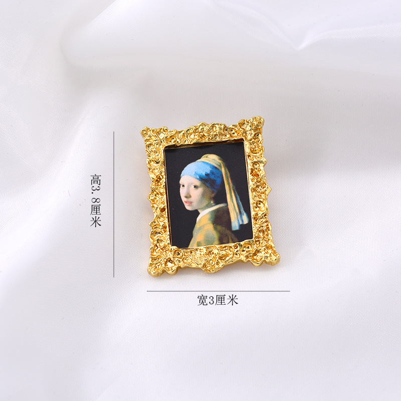 2019 Nouveau Rétro Exagérée Renaissance Peinture À L'huile Dame Baroque Broche Vêtements Accessoires En Gros display picture 14