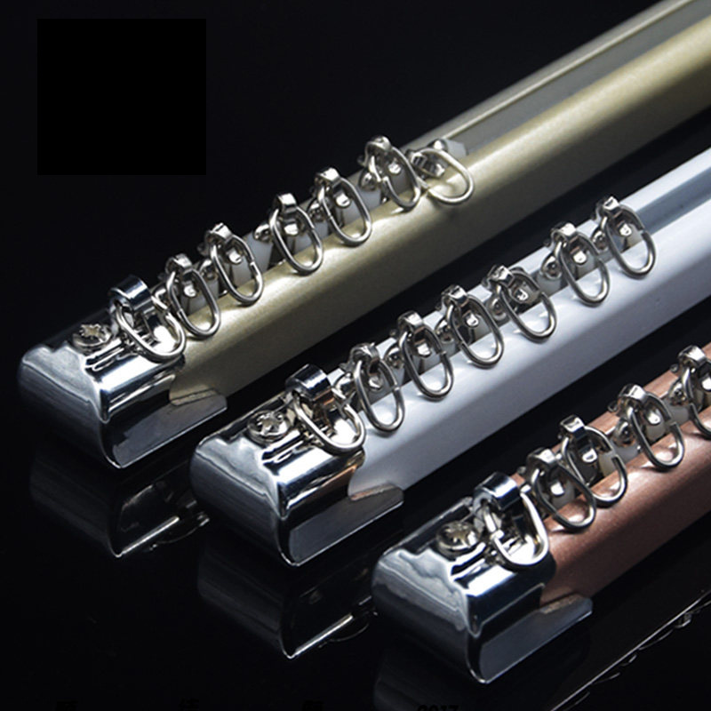 窗帘轨道导轨窗帘杆滑轮单双轨顶装挂钩滑道滑轨纳米静音滑倒加厚