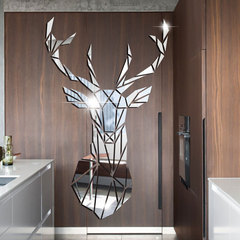 JM349 Majestic Deer Head 3D Acrylic Wall Sticker—Nordic-Style Decor for Kids' Rooms & Kindergartens, Self-Adhesive
