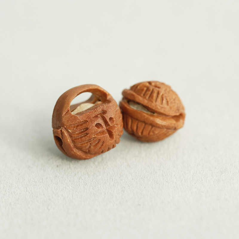 龍紋桃核平安鈴铛手工雕刻植物工藝品diy飾品配件散珠子桃胡