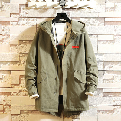 2019 Spring new pattern student solar system Jacket Trend Mid length version Hooded Windbreaker Retro Easy man coat