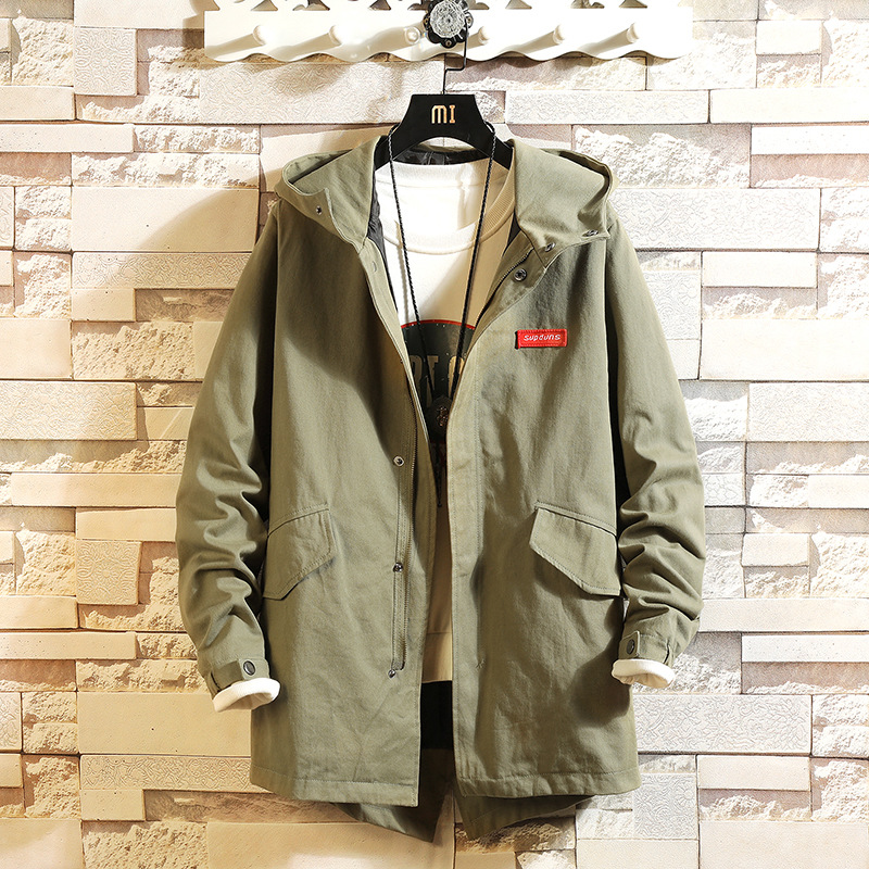 2019 Spring new pattern student solar system Jacket Trend Mid length version Hooded Windbreaker Retro Easy man coat