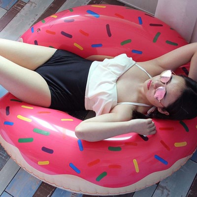跨境批发欧美热销甜甜圈成人游泳圈男女大号120CM加厚充气救生圈|ms