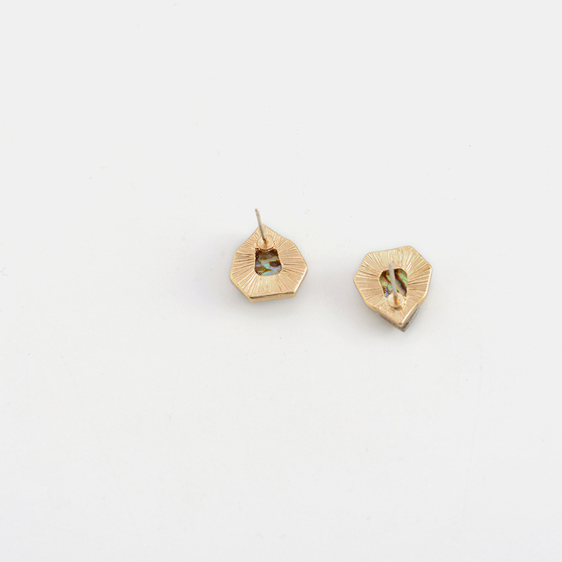 New Fashion Shell Resin Full Diamond Stud Earrings S925 Silver Creative Earrings display picture 3