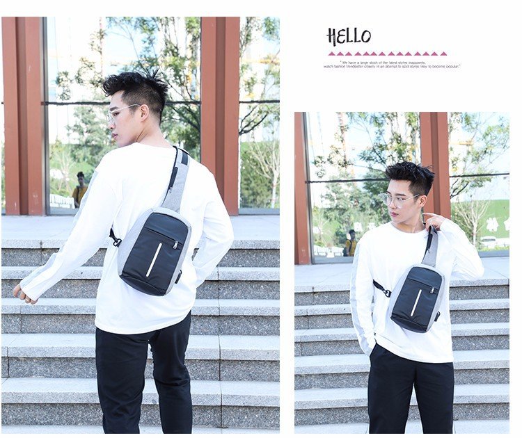 尼龙布胸包拉链