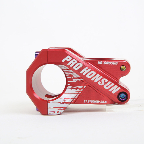 HONSUN Colorful Bicycle Handlebar Stem 31.8*50mm Aluminum Alloy Vertical Pipe CNC Ultra-Light Mountain Bike Short Handlebar Stem