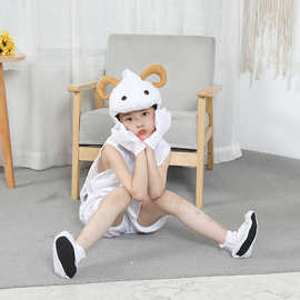 可爱卡通动物行走人偶服装小山羊儿童扮演表演服透气舞台服定制