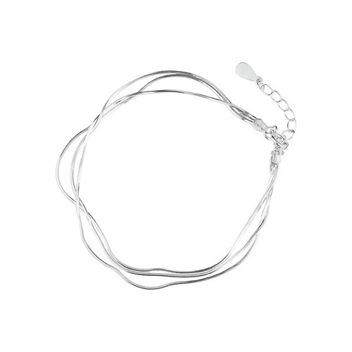 s925 sterling silver bracelet female ins niche design korean version simple personalized hand jewelry bestie three-layer jewelry