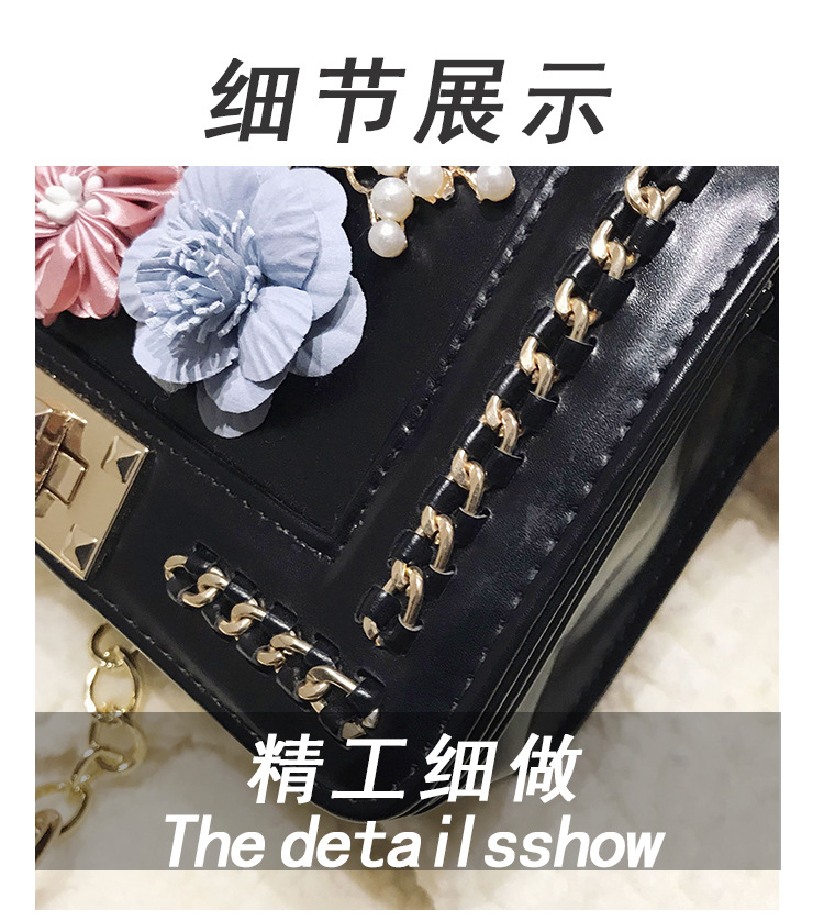 Fashion Handbag Color Flower Pearl Small Square Bag Shoulder Diagonal Bag display picture 32