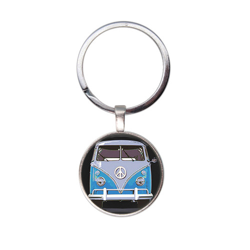 New Product Accessory Anti-War Peace Time Gem Keychain Key Ring Silver Alloy Pendant