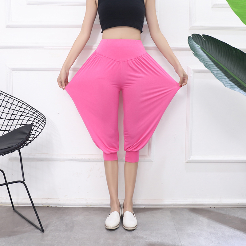 Summer New Modal Capri Pants Korean Style High Waist Slimming Lantern Pants Pants Loose Casual Large Size Pants