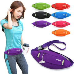 新款休閒時尚尼龍橄欖型運動腰包手機包零錢鑰匙戶外包斜挎跑步包