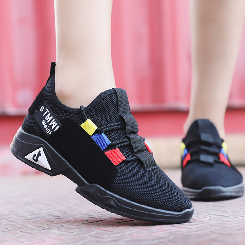 2019春季新款飞织椰子休闲鞋女 潮流时尚跑步透气运动鞋 女士单鞋