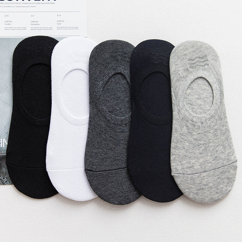Spring and summer new shallow mouth invisible boat Socks solid color all-match men's socks silicone non-slip cotton socks men's factory direct sales