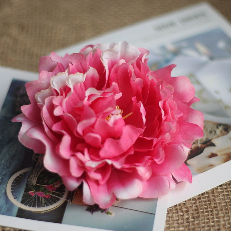 Искусственная пионовая головка Happy Peony, 15 см шелковая ткань, многоцветное свадебное декорирование