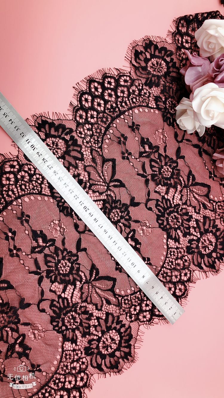厂家直销803#  宽度35cm爆款女装蕾丝裙边服饰锦纶蕾丝睫毛花边