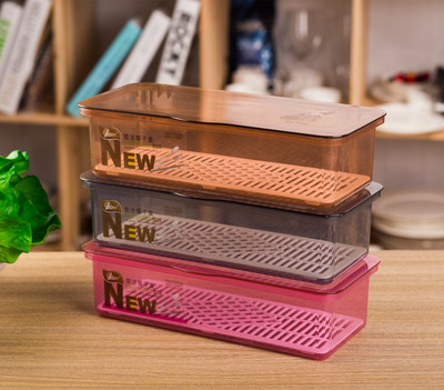 厂家供应带盖沥水筷子盒厨房餐具收纳盒塑料勺子筷子筒高透明|ms