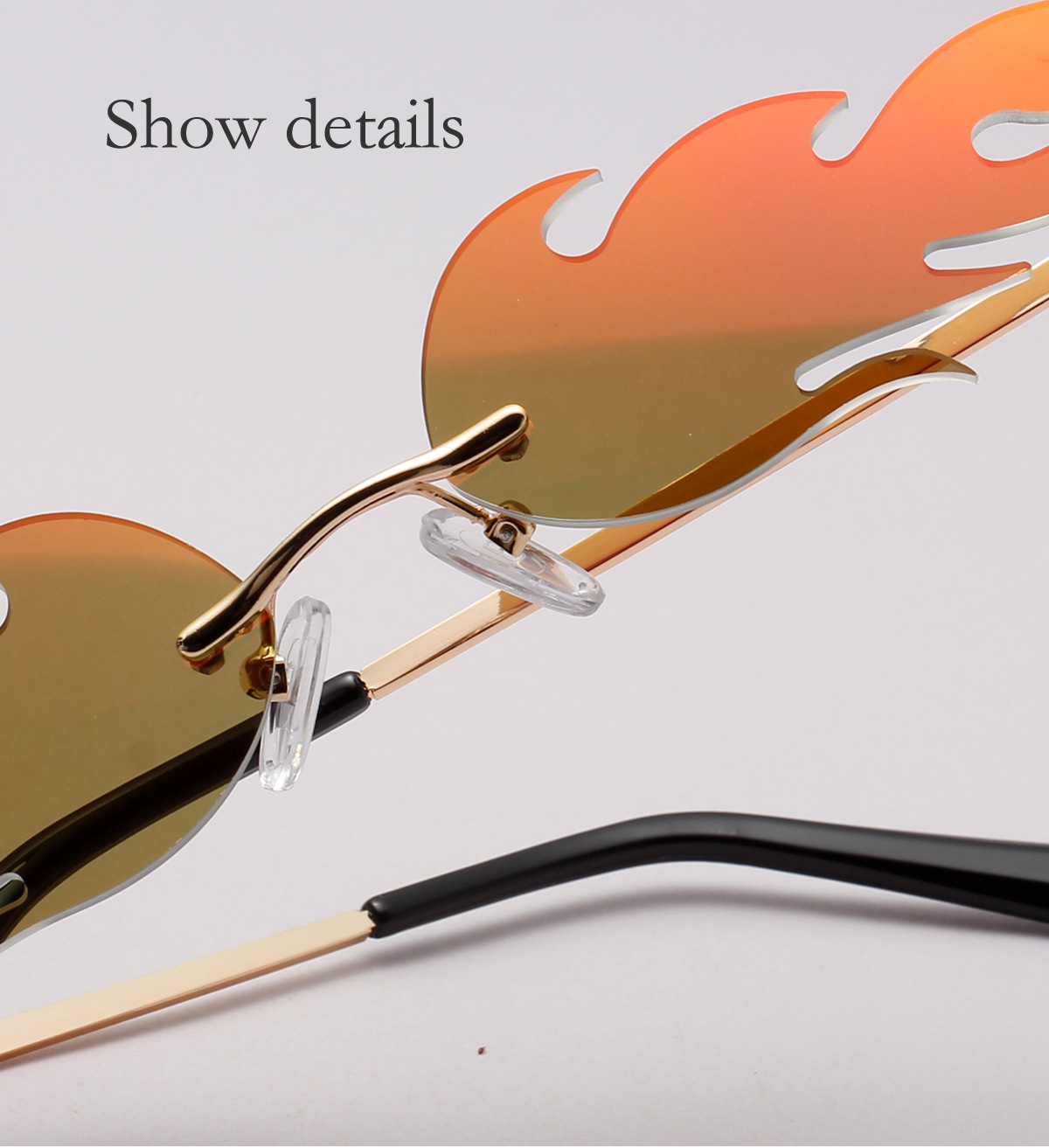 Fashionable Flame Reflective Sunglasses Dazzling Colors Fireworks Female Party Bar Sunglasses New Metal Glasses display picture 3