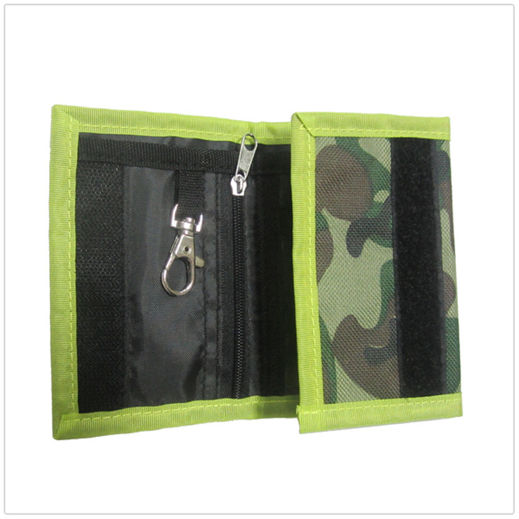 Factory camouflage printing folding wallet Navy style tri-fold wallet college style personalized wallet