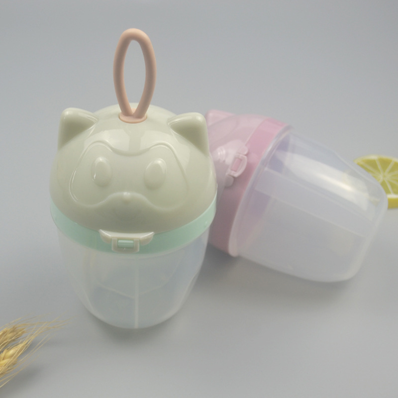 小熊三格旋转奶粉盒 婴儿转动奶粉储存格 多功能便携防漏奶粉盒|ms