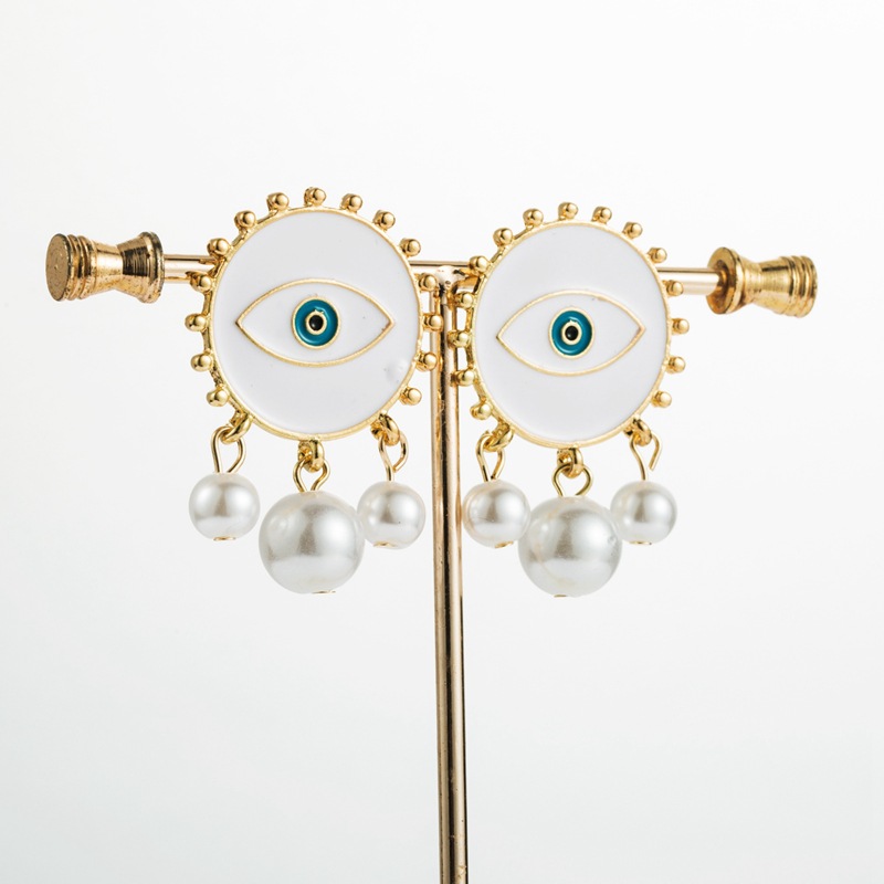 Earrings New Gold-plated Demon Eye Earrings Fashion Pearl Earrings For Women display picture 5