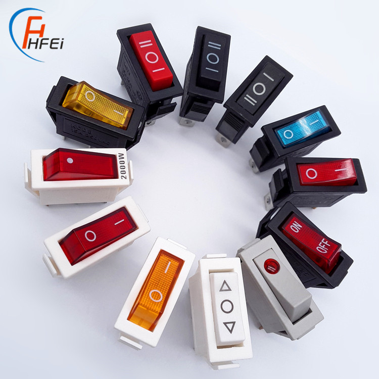 海飞电子供应船型开关 翘板 圆形 可带套