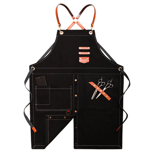 Hairstylist apron printed denim cafe milk tea shop barber men's and women's restaurant work clothes custom printed logo