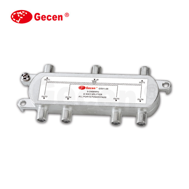 Gecen佳讯卫星信号六路功分器GS01-06SAT6way splitter 4路分配器