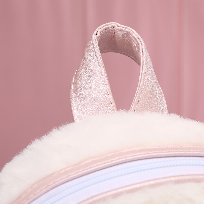 New plush and cute little bear cartoon bow backpack for children, adorable snack backpack for babies detail image 10