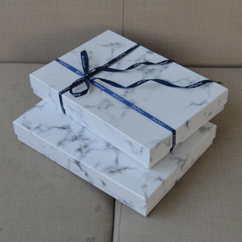 大理石纹天地盖礼品盒伴手礼盒生日节日商务礼物盒子定制