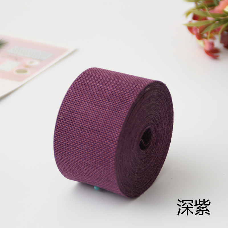 Cinta de lino de imitación DIY decoración de la boda 5CM color poliéster rollo de lino decoración del partido ventas directas de la fábrica