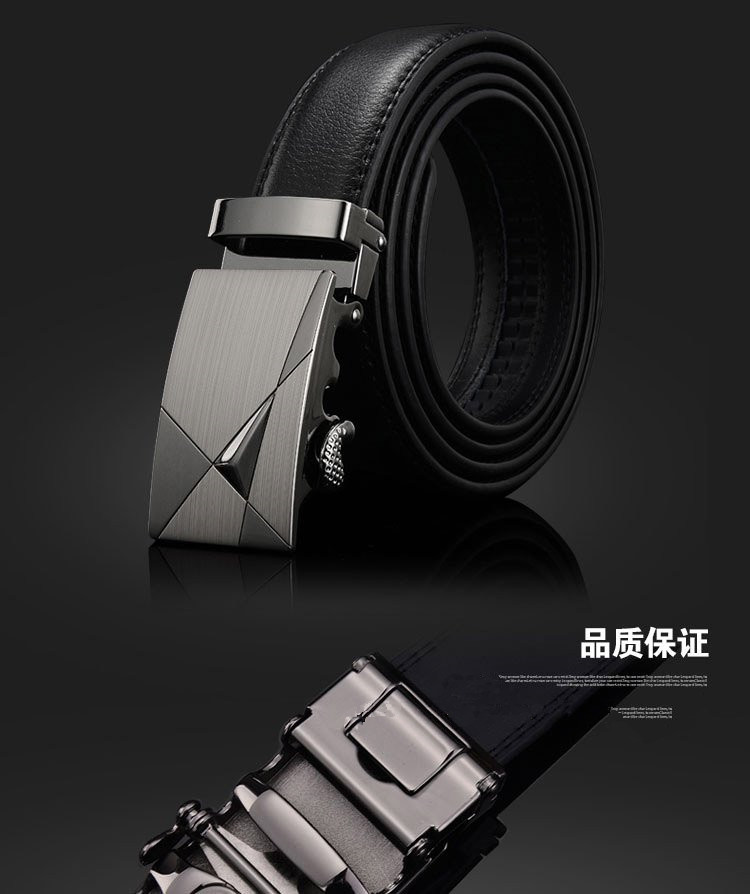 Belt men automatic buckle PU versatile slacks belt business spot factory direct sales youth fashion men's belt