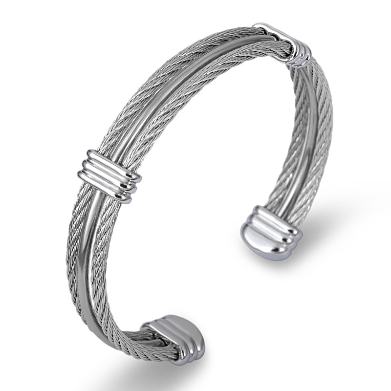 Bangle Classification 1 Piece Quantity Retro Color Block Stainless Steel Plating Vacuum Plating Men's Bangle Men Cuff & Bangle