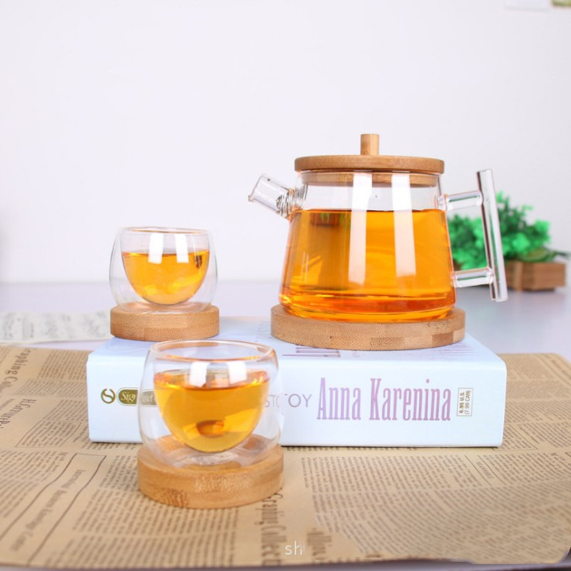 耐热玻璃耐高温茶壶 厂家批发定制高硼硅玻璃壶透明大水壶带竹盖|ms